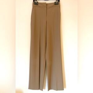 Theory High Wast Wide Pants in Good Wool Truffle Color Size: 4 US.